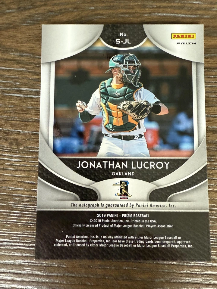 2019 Panini Prizm #S-JL Jonathan Lucroy Signatures - Image 2 of 2