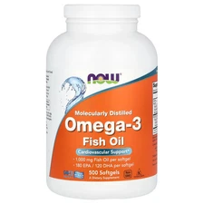 Now Foods Omega-3 180 EPA 120 DHA 500 Softgels GMP Quality Assured, Kosher