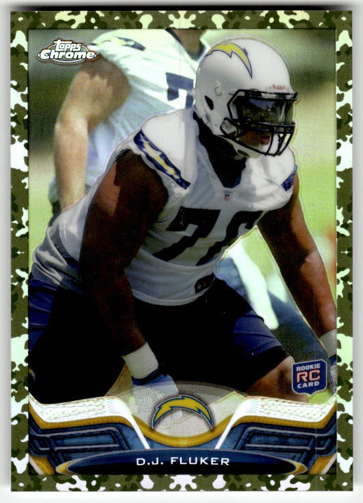 2013 Topps Chrome Camo Refractors D.J. Fluker Rookie #134 Chargers RC,/499
