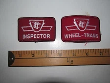 2 TTC TORONTO TRANSIT COMMISSION BUS METRO INSPECTOR BADGE PATCH CREST ECUSSON
