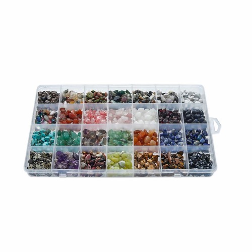 15/28 Kinds of Drilled Natural Gemstone Chips Beads DIY Jewelry Making Kit Pack - Picture 8 of 13