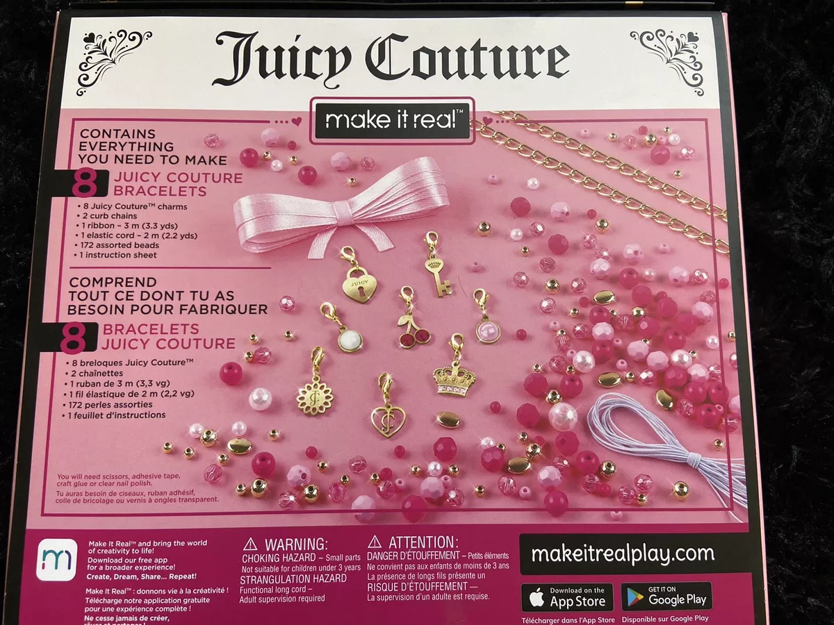 NEW Juicy Couture Perfectly Pink Bracelet making Kit with gold charms 185  Pcs