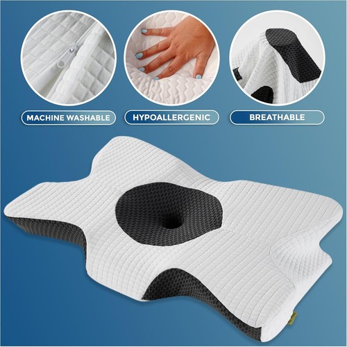 Memory Foam Pillow For Pain Relief Cervical Ergonomic Orthopedic Neck Shoulder - Picture 4 of 6