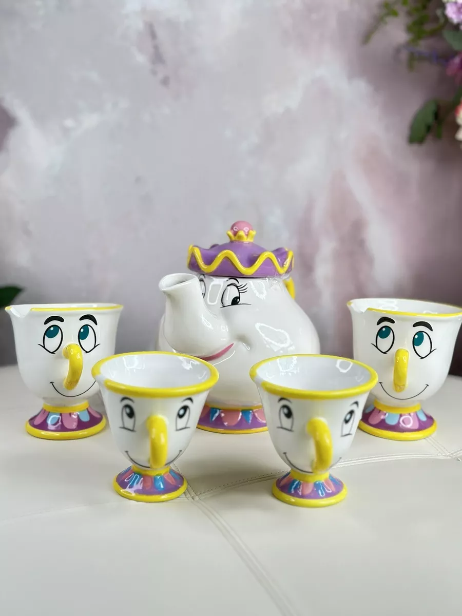 Disney Tea Set of 5 pc “Beauty and the Beast” Chip & Mrs. Potts