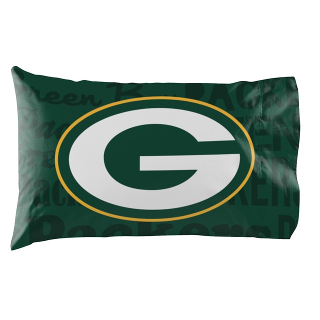 2pc Green Bay Packers Pillowcase Set NFL Football Anthem Bedding