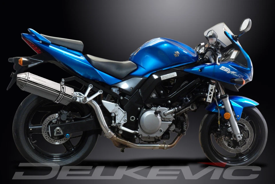 Suzuki SV650 2003-2012 Kit de silenciador de escape de acero inoxidable triovalado de 13" deslizable Foto 4 de 4
