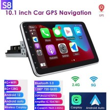 Autoradio 10.1 pollici Android 14 1 DIN con Carplay GPS Navi 4G LTE WiFi DAB 8+128G