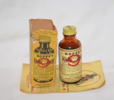 Vintage Hoppe's Nitro Powder Solvent No. 9 Gun Cleaner Glass Bottle w/Box 1937
