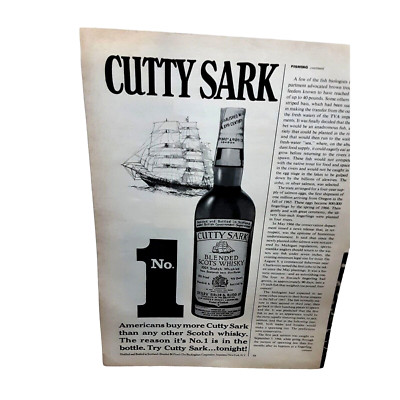 1967 Cutty Sark Blended Whiskey Print Ad Original Vintage 60s