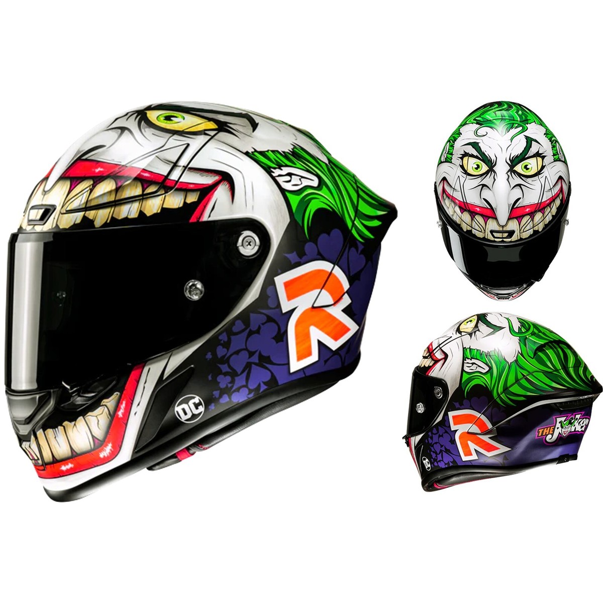 HJC Motorcycle Helmet XL - Rpha 1 Joker Dc Comics MC48SF HJC Motorcycle Helmet XL - Rpha 1 Joker Dc Comics MC48SF