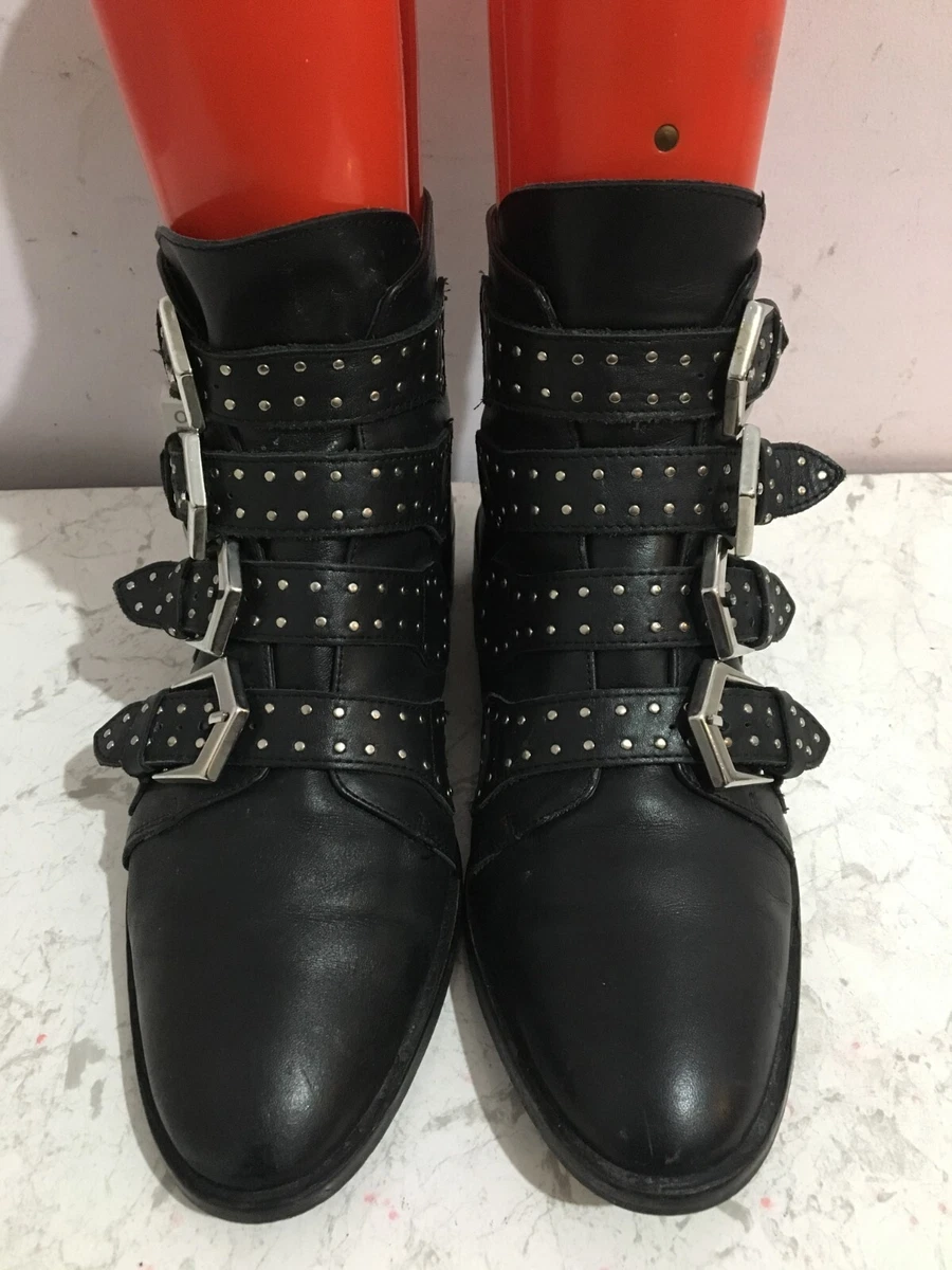 Womens black leather boots size 5 sale