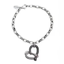 Heart Snake Charm bracelet and Red CZ Eyes Gothic stainless steel Jewelry