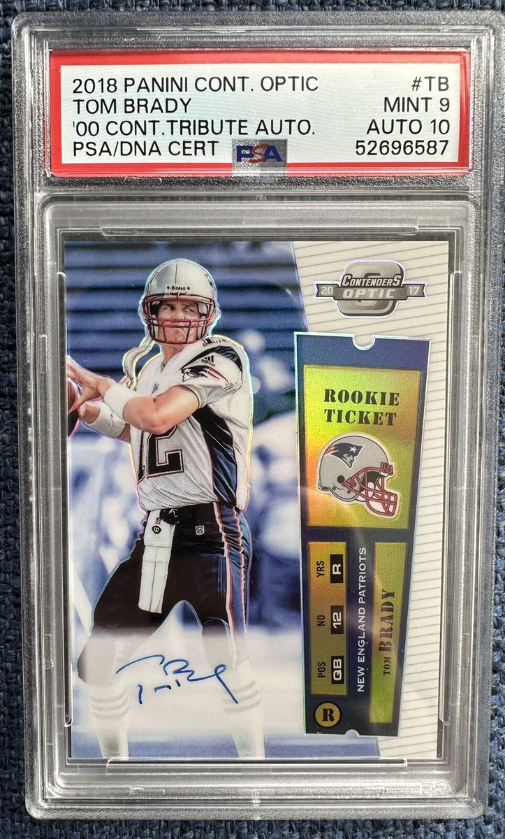 2018 Panini Contenders Optic Tom Brady '00 Tribute Auto /3 PSA 9