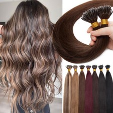 200G 100 Remy Human Hair Thick 1g Full Head Nano Ring Beads Tip Hair Extensions