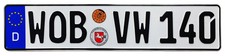 Vw Wolfsburg Rear German License Plate Wob By Z Plates With Unique Number New