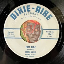 HEAR Rebel Davis 45 Free Ride / Ol Ross Miss JFK rockabilly country honky tonk