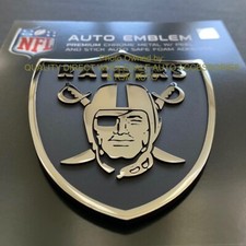  Las Vegas Raiders Metal Nfl Steel Auto Emblem Oakland Stocking Gift
