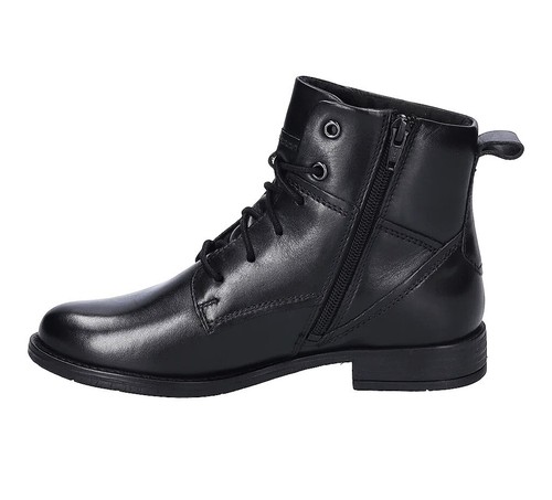Josef Seibel Shoes Leather Lace Up Dress Zip Boots Josef Seibel Simona 05 Black - Picture 7 of 11