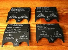 3 Neck Shaping Templates Fender Electric Guitar 57 Soft V , Modern V ,Modern C