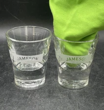 Jameson Irish Whiskey JJ&S Sandblasted Logo Heavy Glass Weighted Bottom 1.5 oz