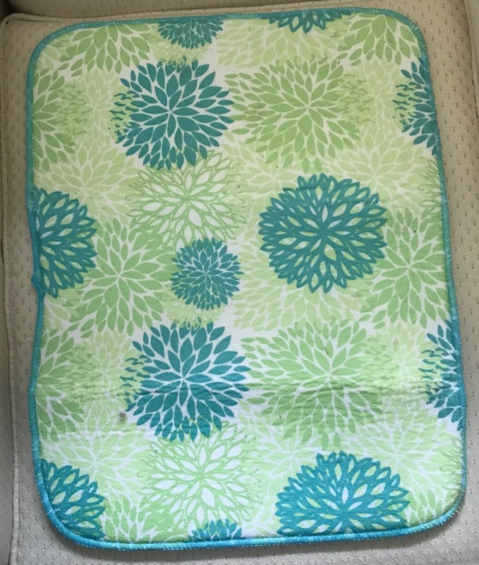 Pair of Light Green & Teal Green Reversible Microfiber Dish Drying Mats - 19x15"