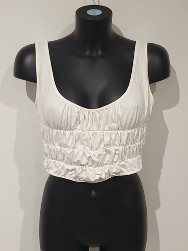 ASOS LUXE Trägerärmel Korsett Crop Top weiß UK Größe 12 Cropped Top