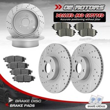 Front Rear Drilled Slotted Rotors Brake Pads For Subaru Legacy Impreza Outback Front Rear Drilled Slotted Rotors Brake Pads For Subaru Legacy Impreza Outback