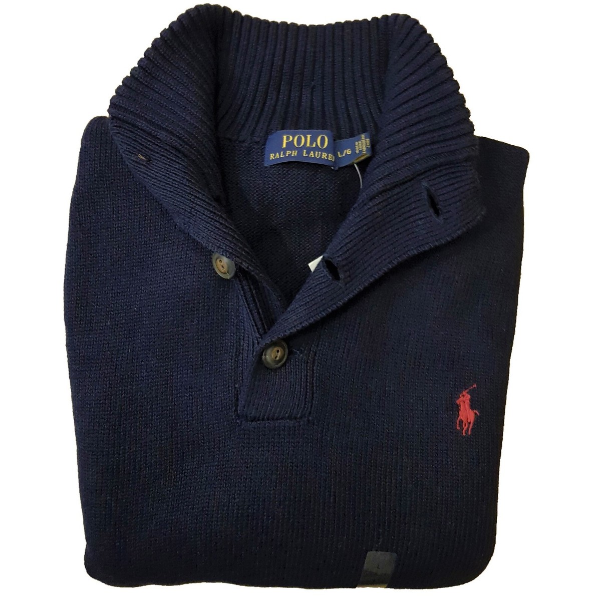 NEW POLO RALPH LAUREN MENS CLASSIC BUTTON COTTON SWEATER