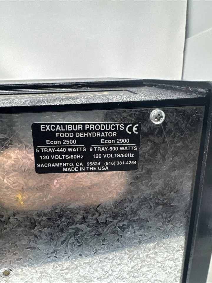 Excalibur 5-Tray Food Fruit Dehydrator Econ 2500 Complete with Screens And Door - Image 3 of 4