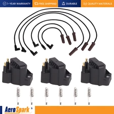 3 Ignition Coil + 6 Spark Plug + Wireset for Buick Chevy Pontiac 1988-2009 DR39