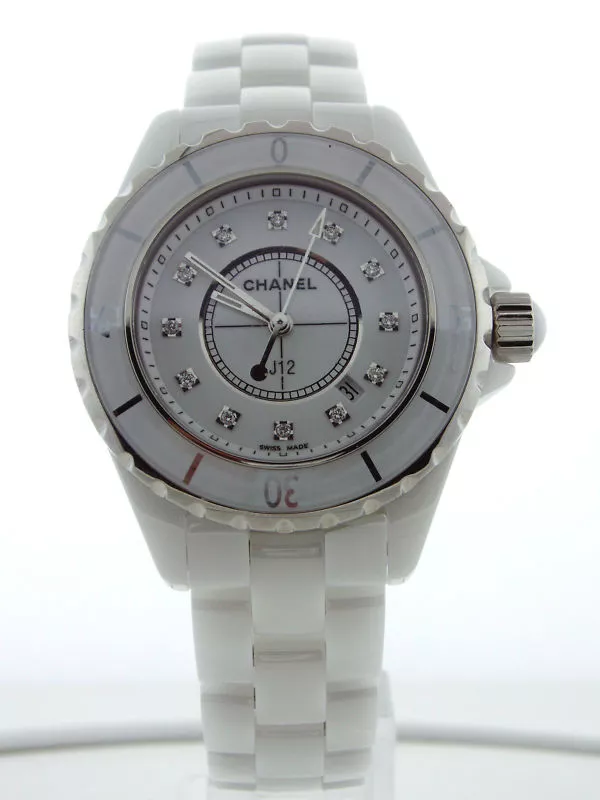 Chanel J12 Watch 12P Diamond H1628 White Ceramic x Quartz for $2,496 for  sale from a Trusted Seller on Chrono24