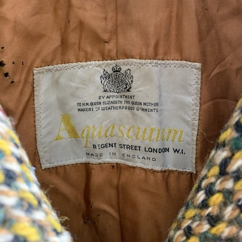 Aquascutum Pure New Wool Made In England Mens Vintage Tweed Trench Coat Small - Picture 5 of 7