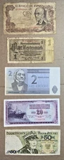 WORLD PAPER MONEY MIXED LOT OF 5 DIFFERENT BANKNOTES CURRENCY FOREIGN CIR 