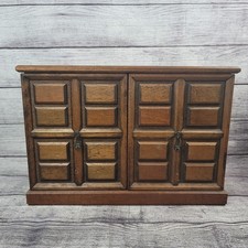 Vintage Wooden Jewelry Box with Doors, 6 drawers