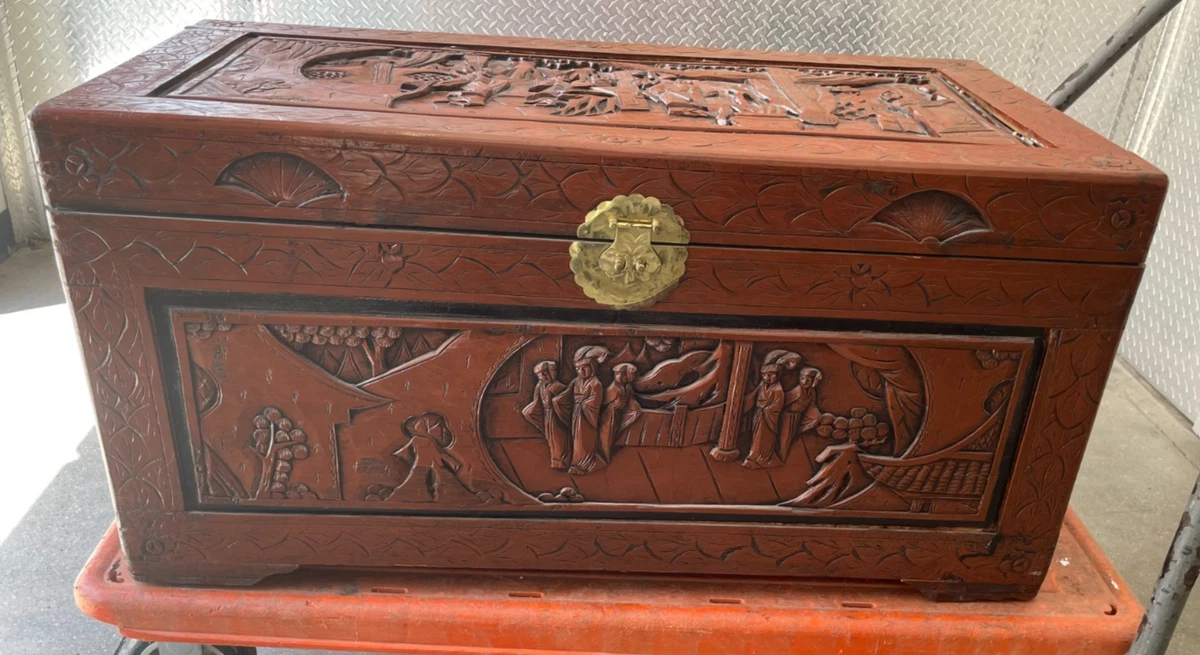 樟脑中国风木制箱子| eBay