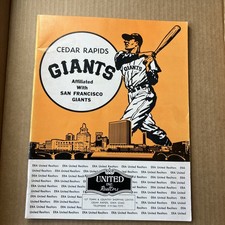 1975 Cedar Rapid Giants Program Vs Quad Cities Angels Baseball Program