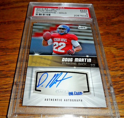 2012 SAGE DOUG MARTIN #88/250 AUTOGRAPHS GOLD PSA/DNA 9 Tampa Bay Buccaneers RC