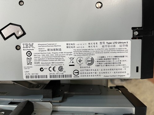 IBM 3588-F5A LTO Ultrium 5 LTO-5 FC Tape Drive 46X1362 45E9088 - Afbeelding 2 van 9