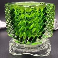 Electric Night Table Light With Dimmer Switch Beautiful Green With Clear Base