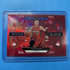 2021-22 Panini Obsidian - Pitch Black Tyler Herro #27 Electric Etch Red Flood