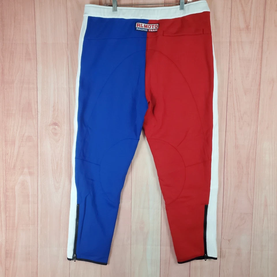 Pantalones deportivos Polo Ralph Lauren para hombre 2XL blancos bloques de colores Moto Racing Team Foto 2 de 4