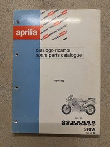 1998 1999 Aprilia RSV1000 Mille OEM Spare Parts Catalog Manual Part No. 88390W0