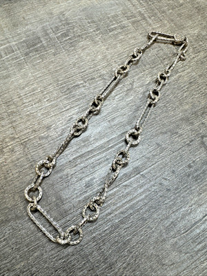 Schöne John Hardy geflochtene Gliederkette Sterlingsilber Statement Stück Halsband 16 Zoll