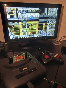 SEGA Genesis Console Model 2 MK-1631 Bundle + Authentic Sonic 2 + 1 Controller 