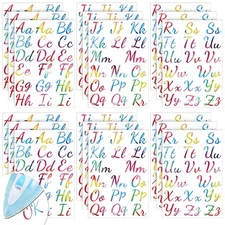18 Sheet 624 Pieces Iron on Letters Tie Dye Iron on Letters Flock A-z Transfe...
