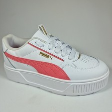 Puma Womens UK 5.5 White Coral Pink Karmen Rebelle Platform Trainers