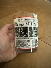 VINTAGE 1980 GEORGIA BULLDOGS NATIONAL CHAMPIONS GLASS CUP AJC Gameday Tailgate