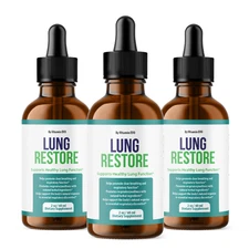 (3 Pack) Lung Restore Drops Supports Healthy Lungs LungRestore (90 Servings)