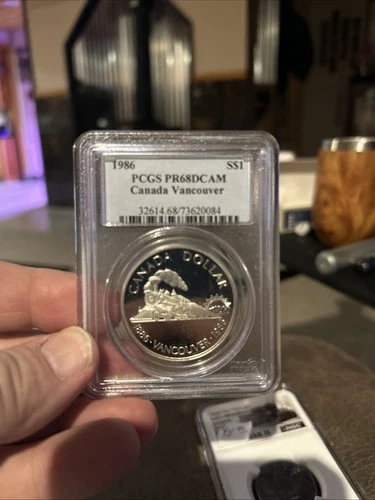 1986 Canada Silver Dollar .. Vancouver .. PCGS PR68DCAM