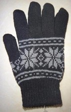 MUK LUKS Unisex Wool Blend Fair Isle Knit Gloves Winter Cold Weather